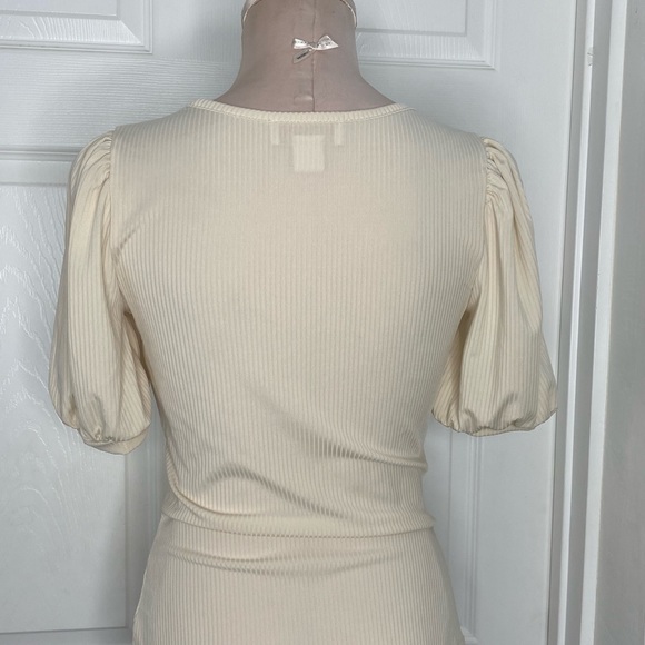 Rachel Parcell Ivory Ribbed Blouse Top Sz S - Picture 3 of 11